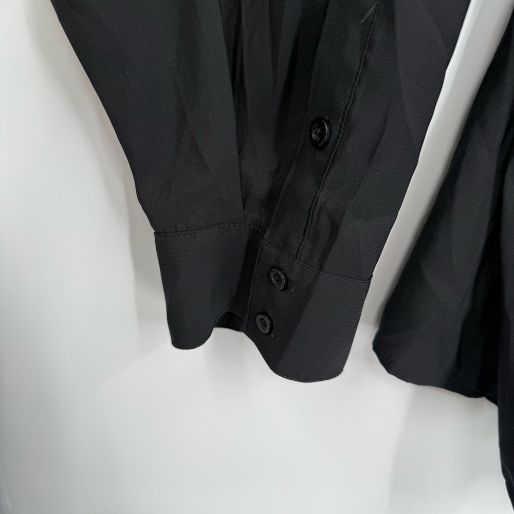 Torrid Womens NWT Lizzie Button Front Blouse Size 4X Black Collared Long Sleeves - Picture 10 of 12